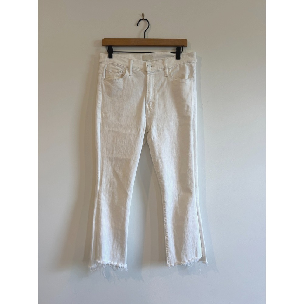 Mother Jeans Womens Size 32 White TheInsider Crop Step Fray